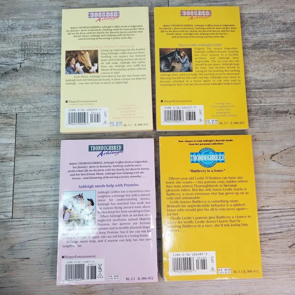 Lot of 4 Thoroughbred Ashleigh books Joanna Campbell YA Fiction Horse Books